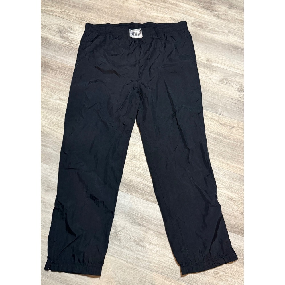 Everlast‎ Mens Black Athletic Track Pants Elastic Waist Zip Ankle Size L